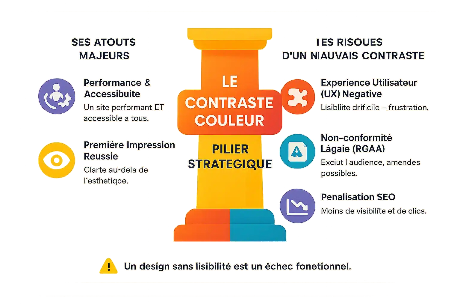 Illustration du <strong>contraste couleur en stratégie digitale</strong>
