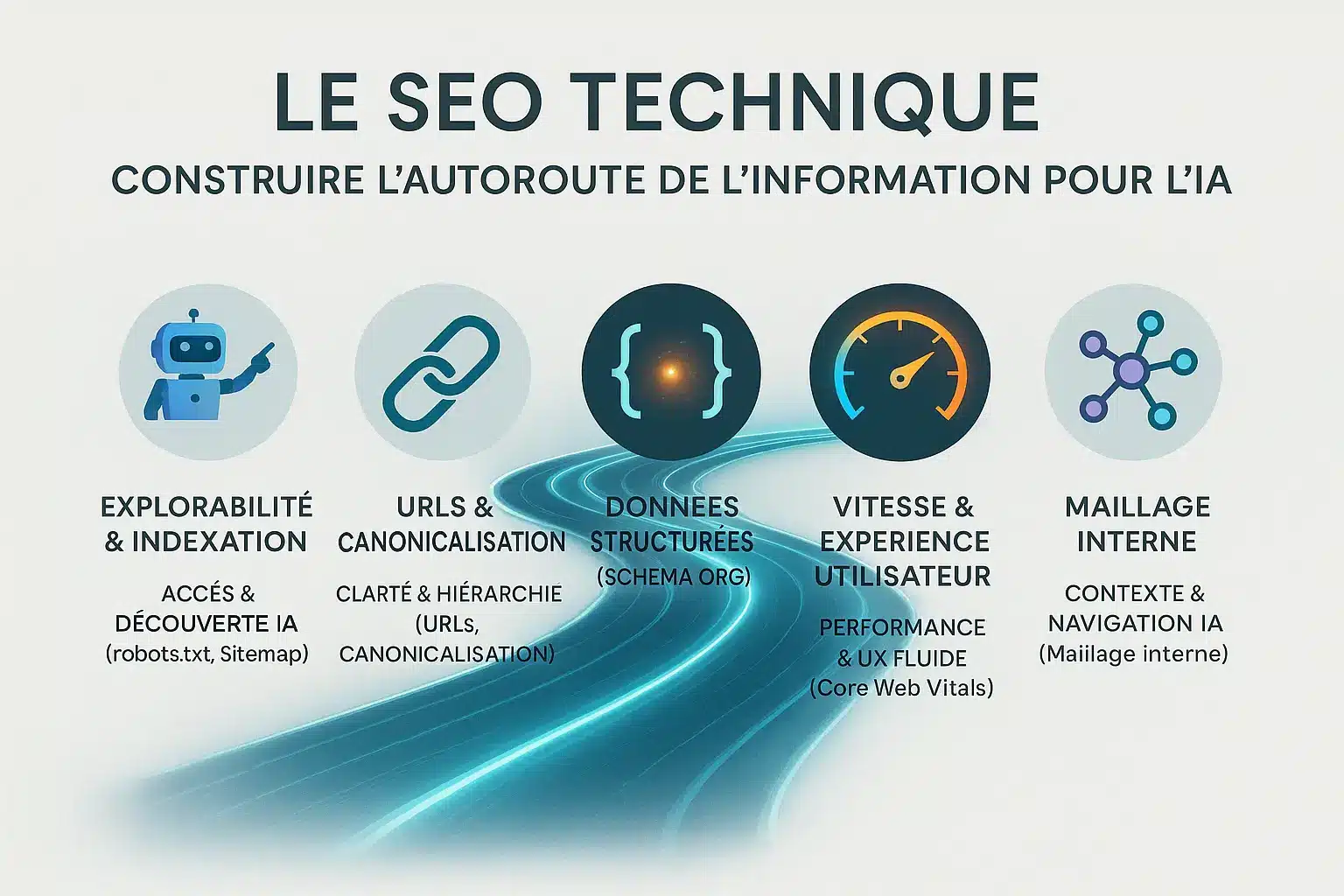 Schéma d'une architecture technique SEO optimisée pour l'IA